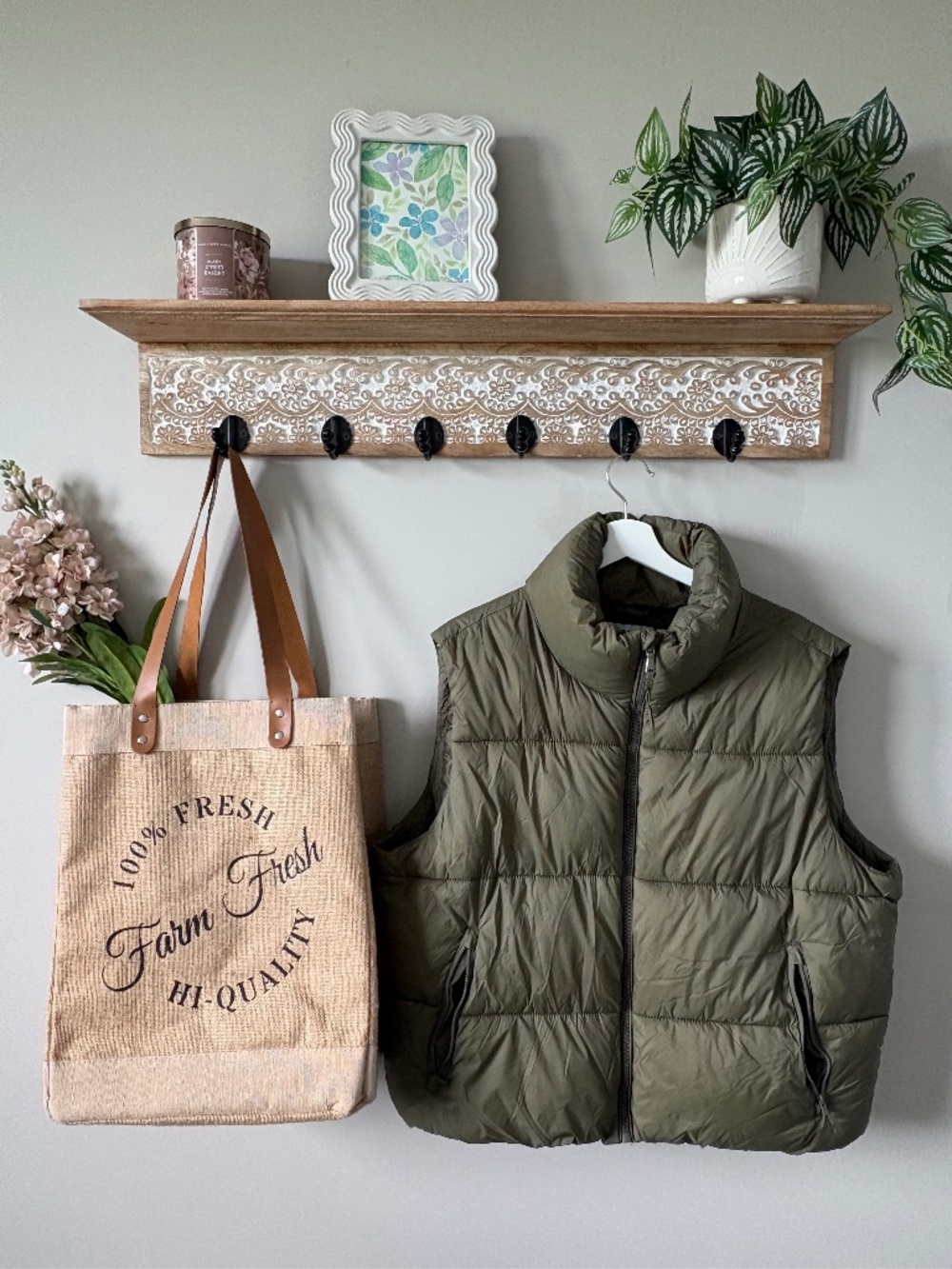 Olive Green Puffer Vest